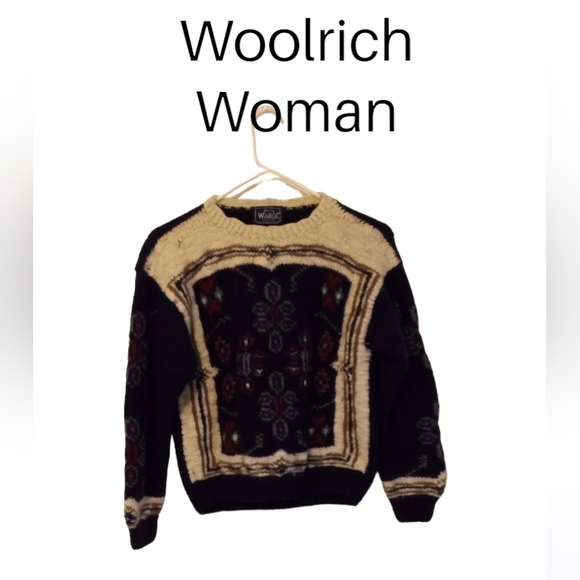 Vintage Woolrich Woman Fair Isle 100% Very Thick Wool Sweater-1980's Size:Small - Picture 3 of 7